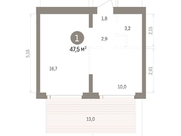Продается 1-комнатная квартира ЖК Кварталы Драверта, дом 4, 47.51  м&sup2;, 8490000 рублей