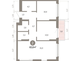 Продается 2-комнатная квартира ЖК Кварталы Драверта, дом 6, 63.8  м&sup2;, 12240000 рублей