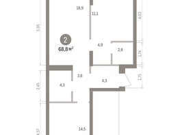 Продается 2-комнатная квартира ЖК Кварталы Драверта, дом 4, 68.84  м&sup2;, 11370000 рублей