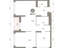 Продается 2-комнатная квартира ЖК Кварталы Драверта, дом 5, 68.46  м&sup2;, 11630000 рублей