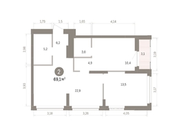 Продается 2-комнатная квартира ЖК Кварталы Драверта, дом 5, 69.14  м&sup2;, 11900000 рублей
