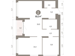 Продается 2-комнатная квартира ЖК Кварталы Драверта, дом 5, 68.46  м&sup2;, 11510000 рублей