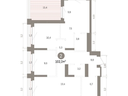 Продается 2-комнатная квартира ЖК Кварталы Драверта, дом 5, 102.25  м&sup2;, 15530000 рублей
