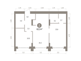 Продается 2-комнатная квартира ЖК Кварталы Драверта, дом 5, 62.33  м&sup2;, 10970000 рублей