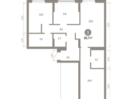 Продается 3-комнатная квартира ЖК Кварталы Драверта, дом 6, 86.67  м&sup2;, 13590000 рублей