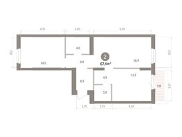 Продается 2-комнатная квартира ЖК Кварталы Драверта, дом 4, 67.36  м&sup2;, 12490000 рублей