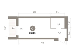 Продается Студия ЖК Кварталы Драверта, дом 5, 26.83  м&sup2;, 5540000 рублей