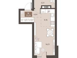 Продается Студия ЖК Заря, дом 1.3, 30.24  м&sup2;, 5150000 рублей