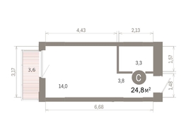 Продается Студия ЖК Кварталы Драверта, дом 6, 24.77  м&sup2;, 5440000 рублей