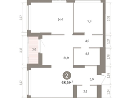 Продается 2-комнатная квартира ЖК Кварталы Драверта, дом 5, 68.46  м&sup2;, 11500000 рублей