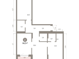Продается 2-комнатная квартира ЖК Кварталы Драверта, дом 6, 84.19  м&sup2;, 14760000 рублей