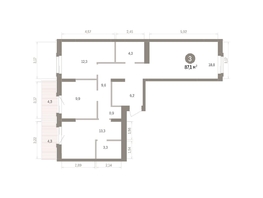Продается 3-комнатная квартира ЖК Кварталы Драверта, дом 4, 87.07  м&sup2;, 14070000 рублей