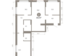 Продается 3-комнатная квартира ЖК Кварталы Драверта, дом 6, 83.98  м&sup2;, 14190000 рублей