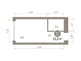 Продается Студия ЖК Кварталы Драверта, дом 6, 21.19  м&sup2;, 5350000 рублей