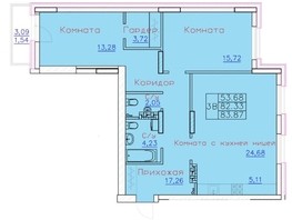 Продается 3-комнатная квартира ЖК Ленина, дом 116, блок-секция 2, 82.33  м², 8479990 рублей