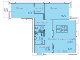 Продается 3-комнатная квартира ЖК Ленина, дом 116, блок-секция 2, 87.6  м², 9373200 рублей