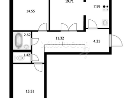 Продается 3-комнатная квартира Северный парк, 76.6  м², 12450000 рублей