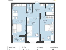 Продается 2-комнатная квартира ЖК RETROcity 2.0, 70.81  м², 9450000 рублей