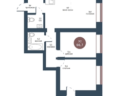 Продается 3-комнатная квартира ЖК Белозерский, корпус 3, 66.7  м², 13273300 рублей
