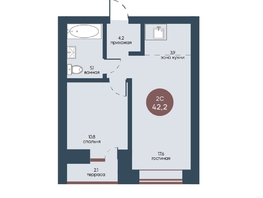 Продается 2-комнатная квартира ЖК Белозерский, корпус 3, 42.2  м², 10919918 рублей