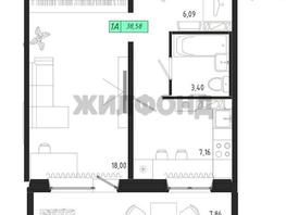 Продается 1-комнатная квартира ЖК RETROcity, 39 м², 4500000 рублей