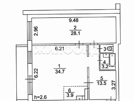 Продается 2-комнатная квартира ЖК Зелёные горки, Болдырева дом 5, 84  м&sup2;, 7700000 рублей