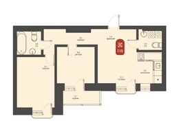 Продается 3-комнатная квартира ЖК Косарева, дом 6, 51.85  м&sup2;, 11359854 рублей