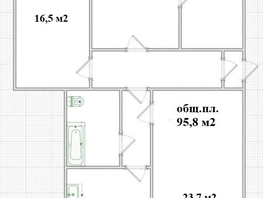 Продается 4-комнатная квартира Кулева ул, 95.8  м&sup2;, 9400000 рублей