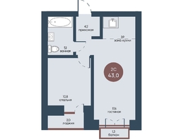 Продается 2-комнатная квартира ЖК Белозерский, корпус 3, 43  м&sup2;, 10015250 рублей