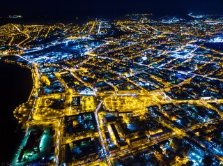 Ночной Иркутск с высоты (фото)