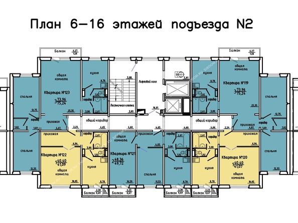 2 подъезд, 6-16 этажи